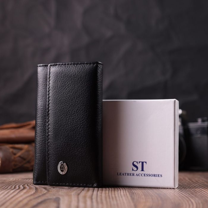Вместительная ключница из натуральной кожи ST Leather 22477 Черный