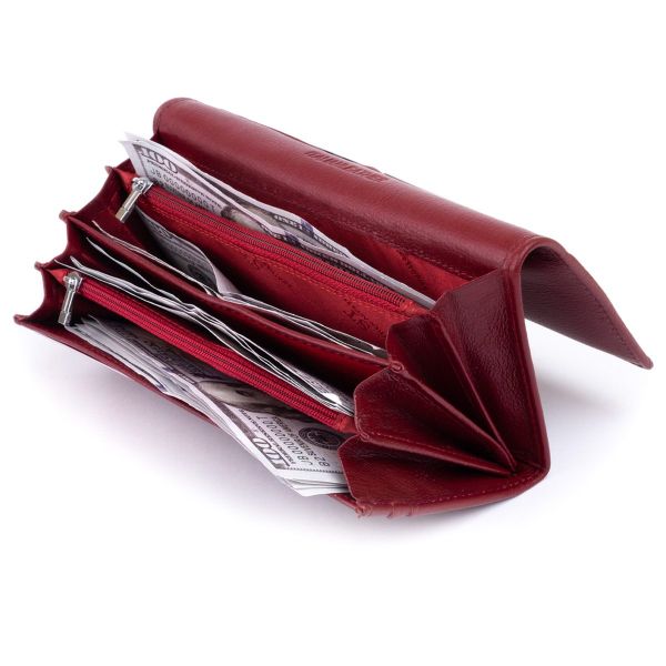 Кошелек на магнитах с клапаном женский ST Leather 19244 Бордовый