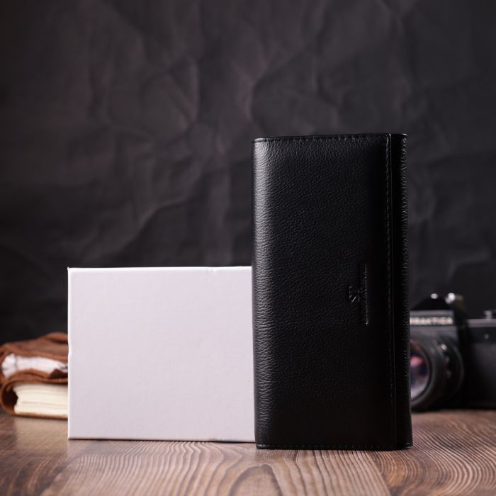 Удобный женский кошелек из натуральной кожи ST Leather 22523 Черный