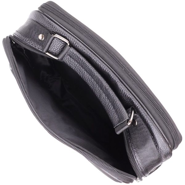 Сумка мужская с ручкой для переноса в руке из натуральной кожи Vintage 23029 Черный