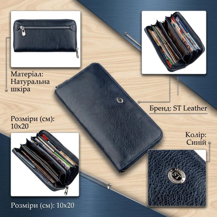 Вертикальний жіночий гаманець-клатч ST Leather 18864 Синій