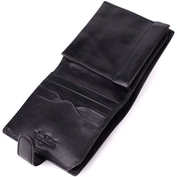 Стильный кошелек унисекс из глянцевой натуральной кожи Tony Perotti 20885_1 (1256 nero) Черный
