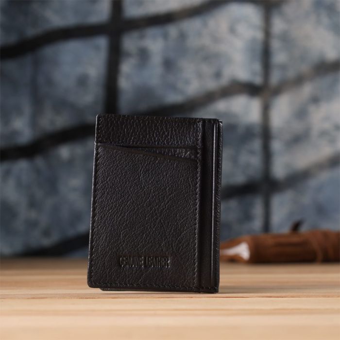 Мужской кошелек для карточек из натуральной кожи ST Leather 23091 Черный