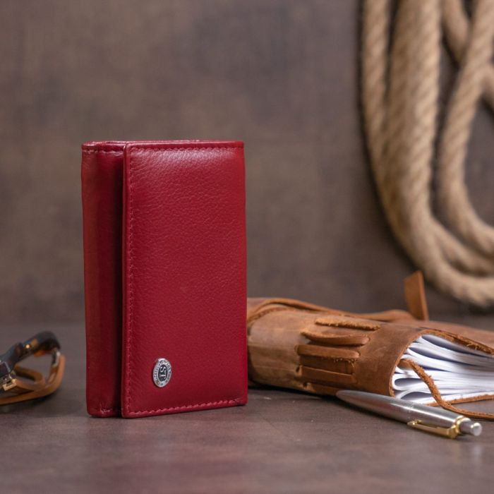 Горизонтальное портмоне из кожи женское на магните ST Leather 19333 Бордовое