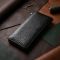 Лакированный тонкий кошелек с фактурой под рептилию из натуральной кожи ST Leather 22716 Черный