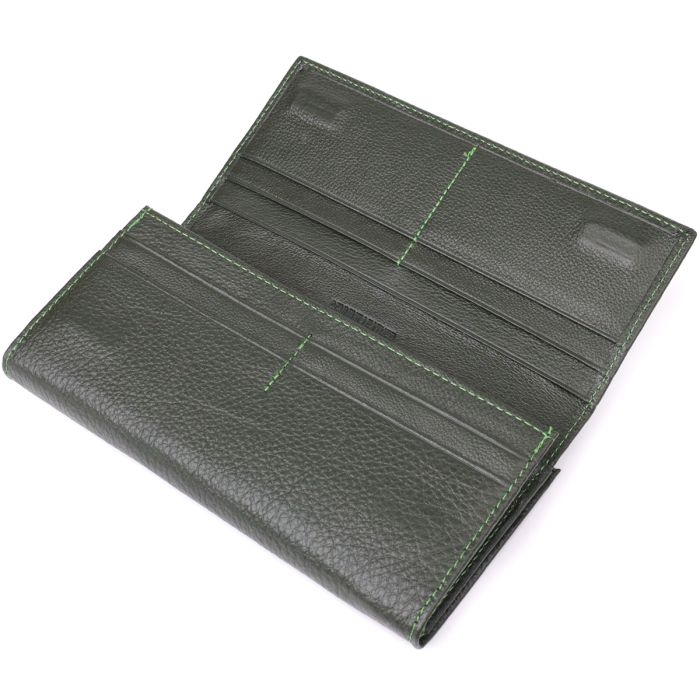 Стильный кошелек для женщин с монетницей из натуральной кожи ST Leather 23106 Зеленый
