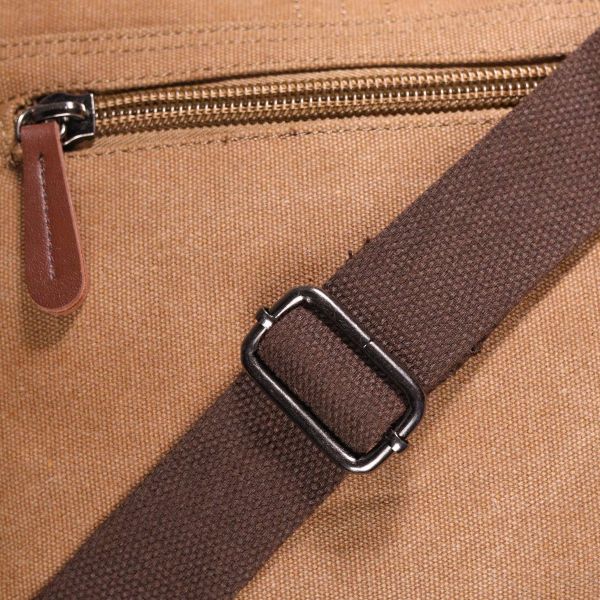 Функциональная мужская сумка с клапаном из текстиля 21249 Vintage Коричневая