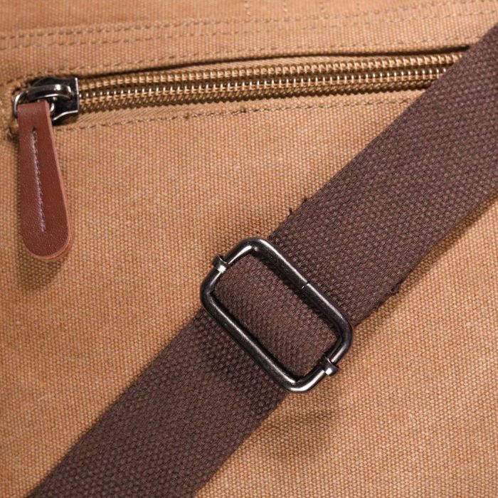 Функциональная мужская сумка с клапаном из текстиля 21249 Vintage Коричневая