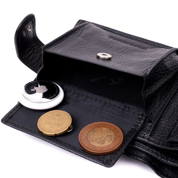 Классическое портмоне для мужчин с блоком для карт из натуральной кожи ST Leather 19473 Черное