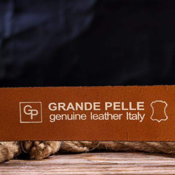 Качественный ремень для мужчин из натуральной кожи Grande Pelle 21472 Рыжий