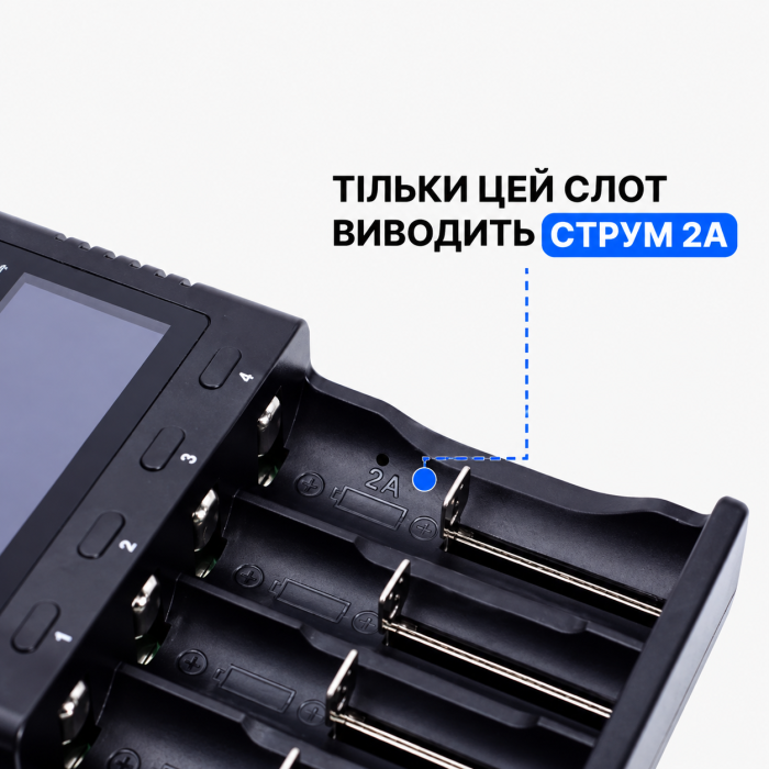 Зарядний пристрій LiitoKala Lii-PD4 для акумуляторів 18650, 21700, Li-ion, LiFePO4, Ni-MH та Ni-Cd