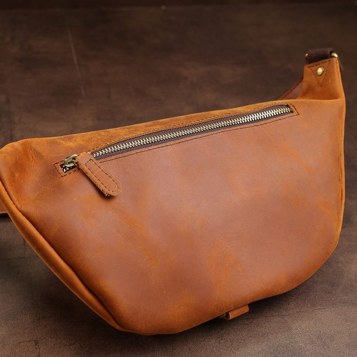 Кожаная мужская винтажная сумка на пояс Vintage 20371 Коричневый
