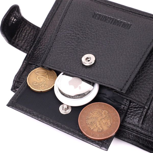 Горизонтальный бумажник среднего размера из натуральной кожи ST Leather 22454 Черный