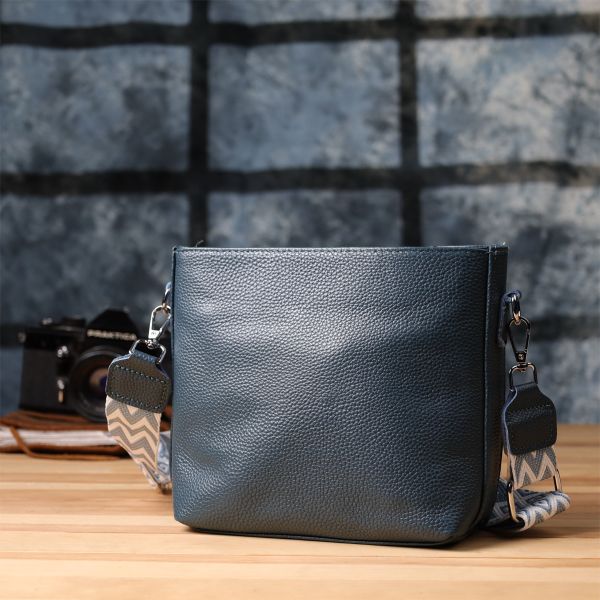 Повседневная женская сумка на плечо из натуральной кожи Vintage 22911 Голубой