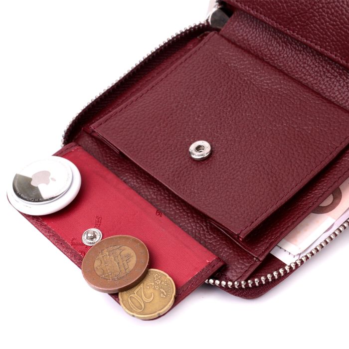 Портмоне для женщин на молнии из натуральной кожи ST Leather 19487 Бордовый