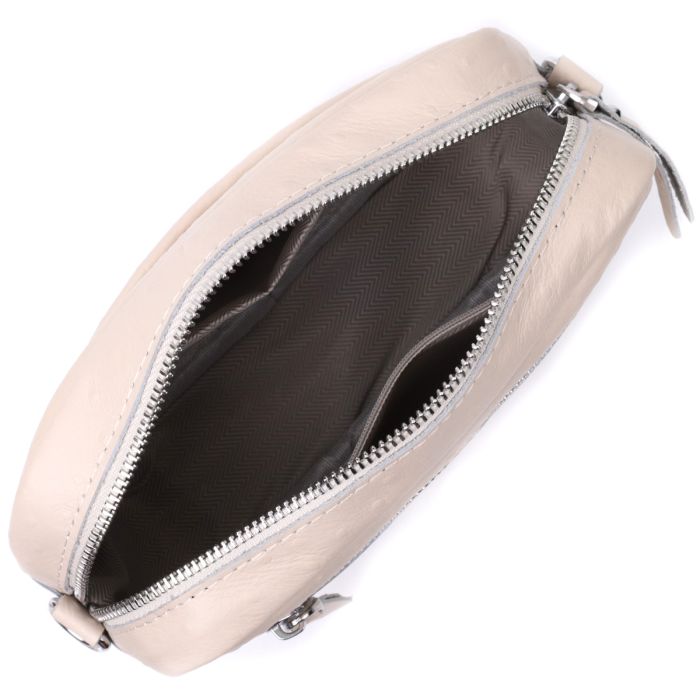 Фактурная женская сумка из натуральной кожи Vintage 22660 Белая