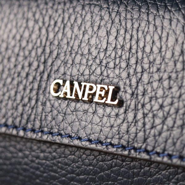 Современный мужской клатч из натуральной зернистой кожи CANPELLINI 21558 Синий