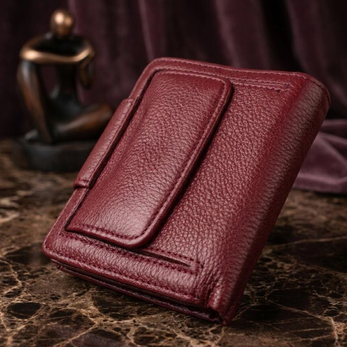 Женский кошелек вертикального типа из натуральной кожи ST Leather 22452 Бордовый