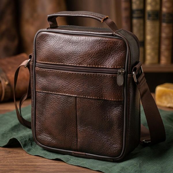 Чоловіча сумка з натуральної шкіри Vintage 20473 Коричневий