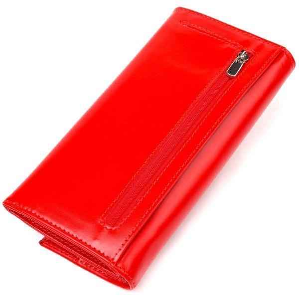 Женский яркий кошелек из натуральной гладкой кожи CANPELLINI 21626 Красный