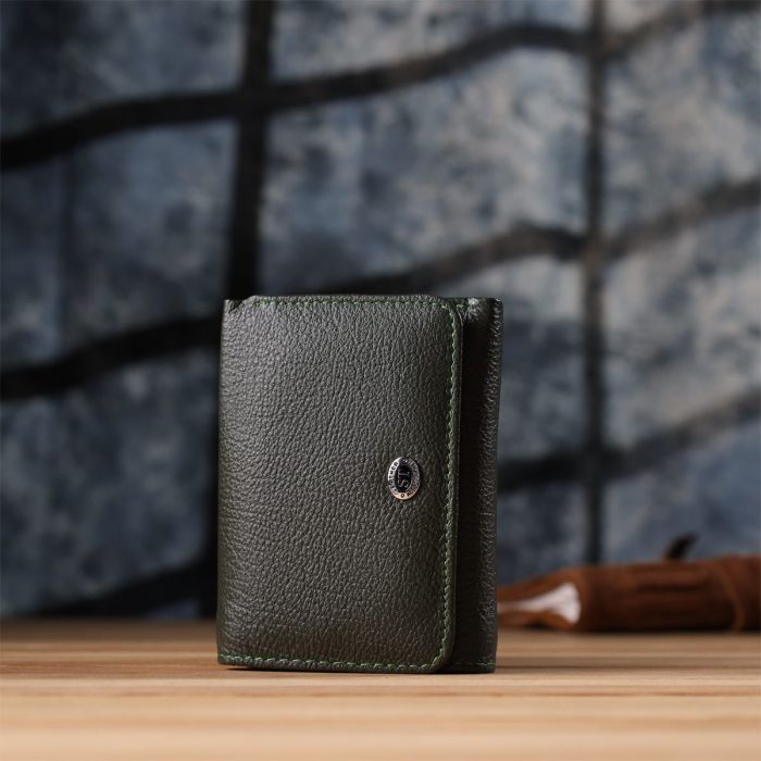 Женский кошелек компактного размера из натуральной кожи ST Leather 23072 Зеленый