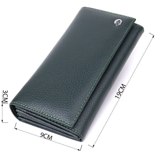 Модный кошелек для женщин из натуральной кожи ST Leather 23099 Зеленый