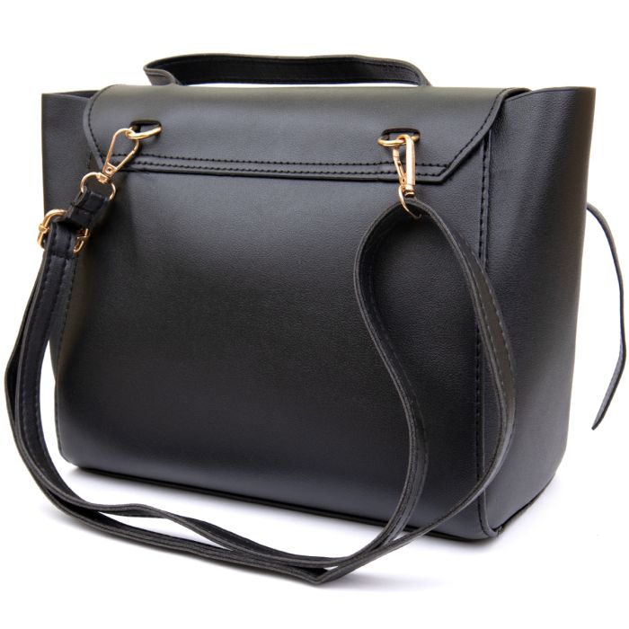 Сумка с клапаном из кожзаменителя Vintage sale_14949 Черная