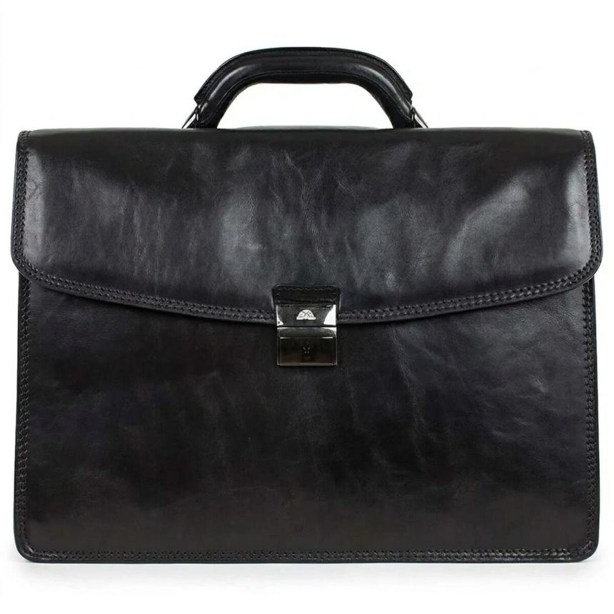 Чоловічий діловий портфель Tony Perotti 8009/42 nero (90377) Чорний