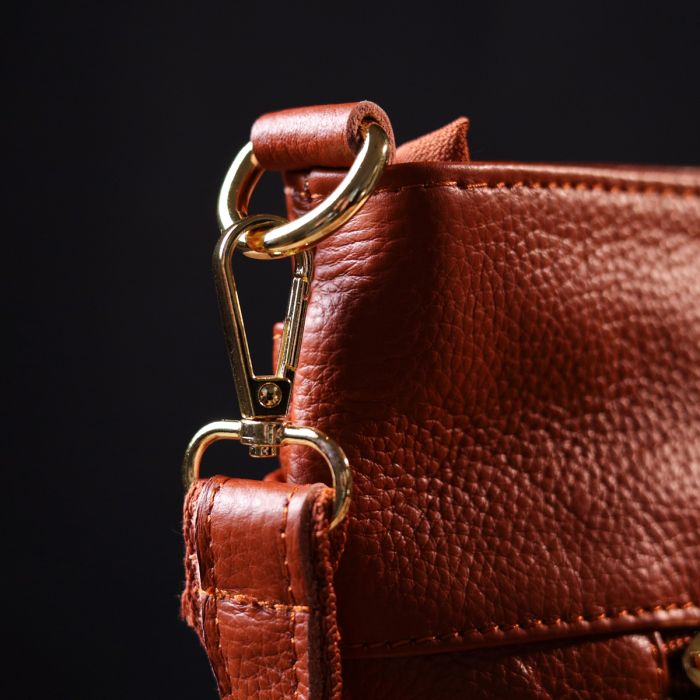 Нежная женская сумка на плечо Vintage sale_15003 кожаная Коричневый