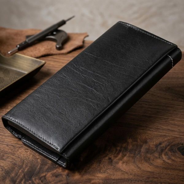 Борсетка елітна шкіряна GRANDE PELLE 11277 Чорна