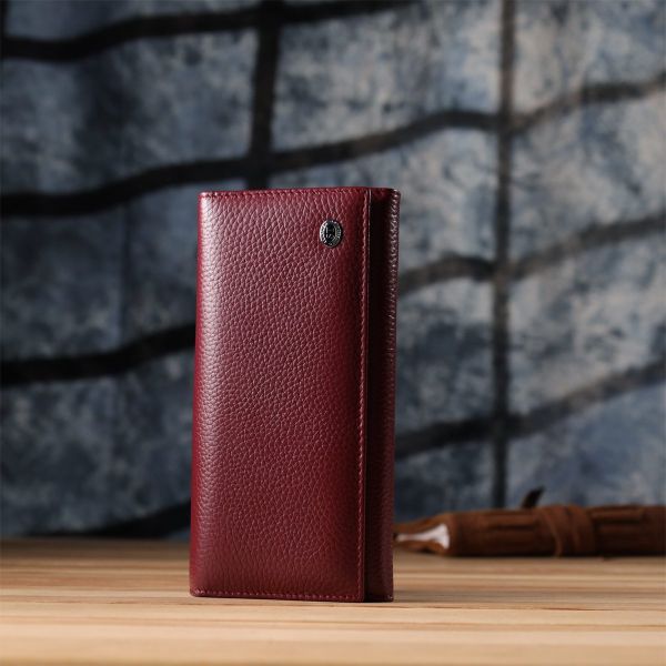 Практичный кошелек для женщин из натуральной кожи ST Leather 23098 Бордовый