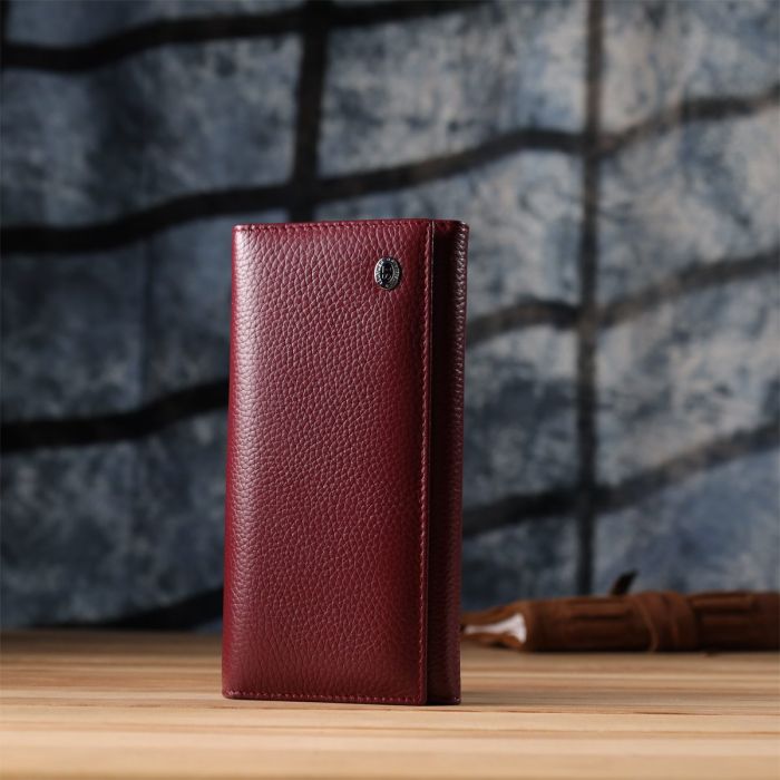 Практичный кошелек для женщин из натуральной кожи ST Leather 23098 Бордовый