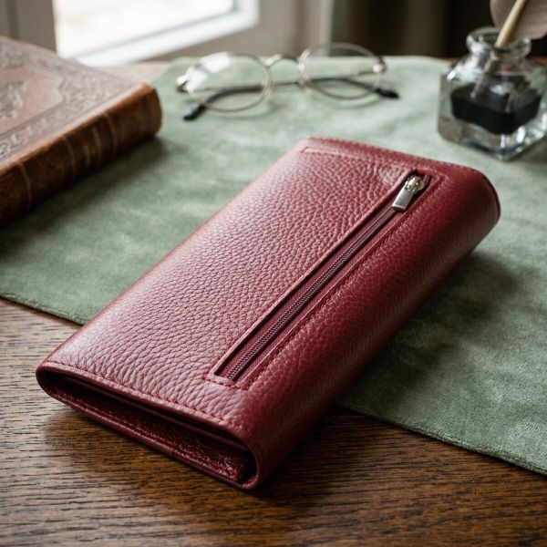 Практичний гаманець для жінок із натуральної шкіри ST Leather 23098 Бордовий