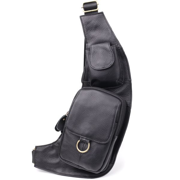 Сумка через плечо из натуральной кожи Vintage 22958 Черный