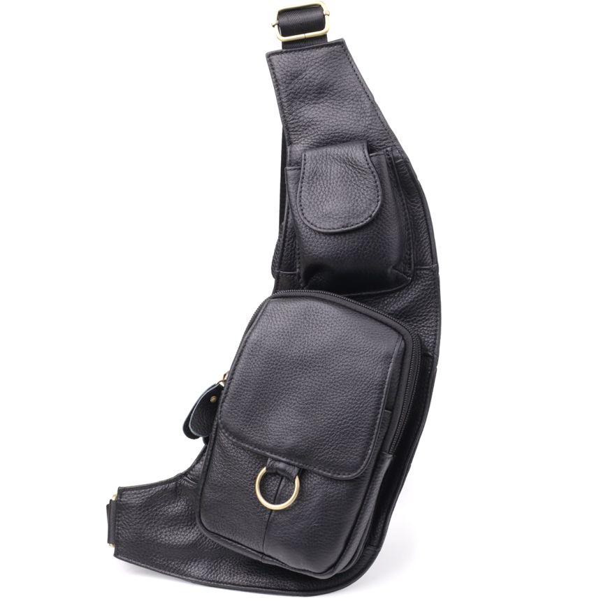 Сумка через плечо из натуральной кожи Vintage 22958 Черный
