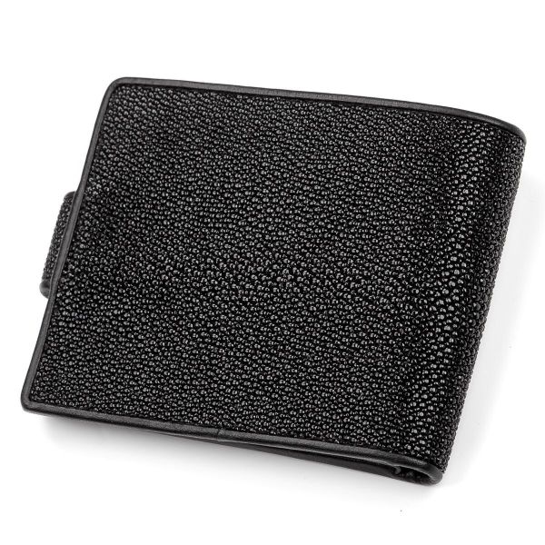 Портмоне мужское STINGRAY LEATHER 18070 из натуральной кожи морского ската Черное