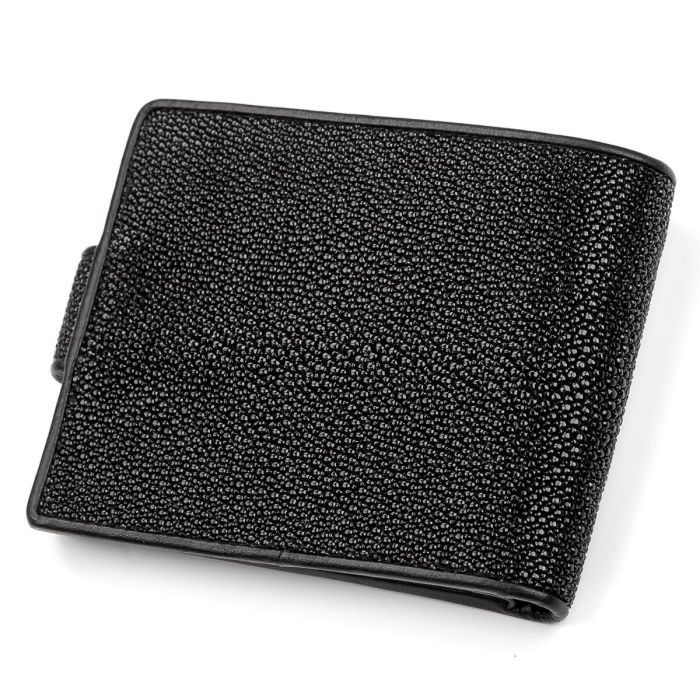Портмоне мужское STINGRAY LEATHER 18070 из натуральной кожи морского ската Черное