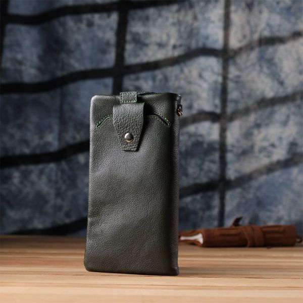 Стильный кошелек-клатч для женщин с отделением под телефон ST Leather 23103 Зеленый