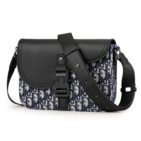 Сумка Dior Saddle Messenger чоловіча Black/Blue