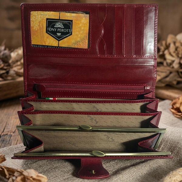 Женский кошелек Tony Perotti Натуральная кожа Accademia 1526 rosso (90682) Красный