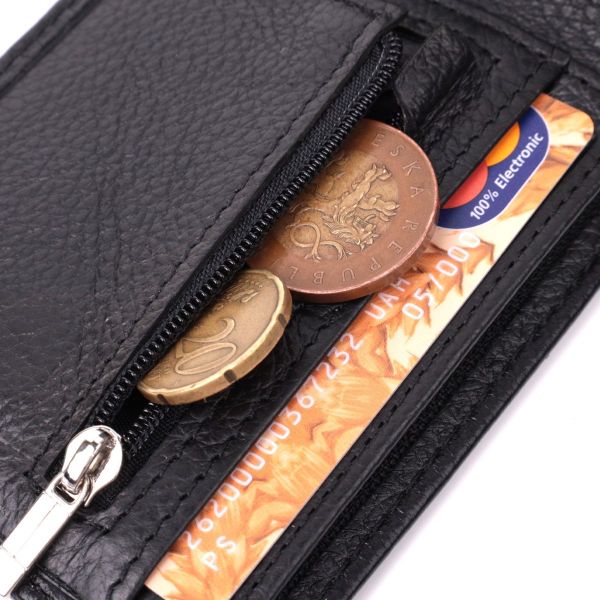 Удобное мужское портмоне из натуральной кожи ST Leather 22482 Черный