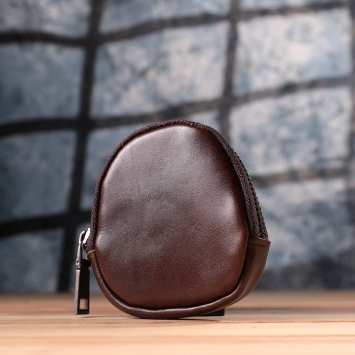 Небольшой кошелек для монет из натуральной кожи Vintage sale_15101 Коричневый