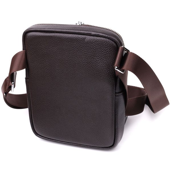 Мужская вертикальная сумка из натуральной кожи Vintage 22863 Коричневый