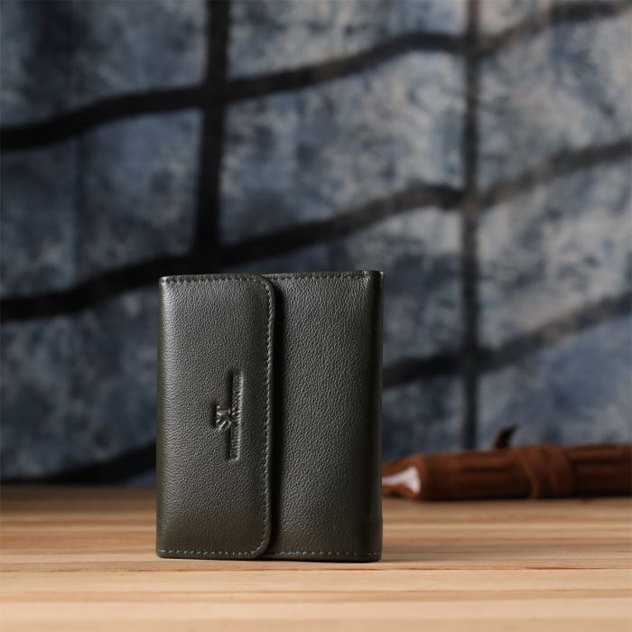 Стильный кошелек среднего размера из натуральной кожи ST Leather 23075 Зеленый