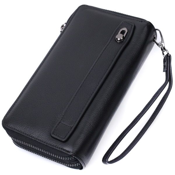 Мужской кожаный клатч для карт купюр и документов ST Leather 22684 Черный