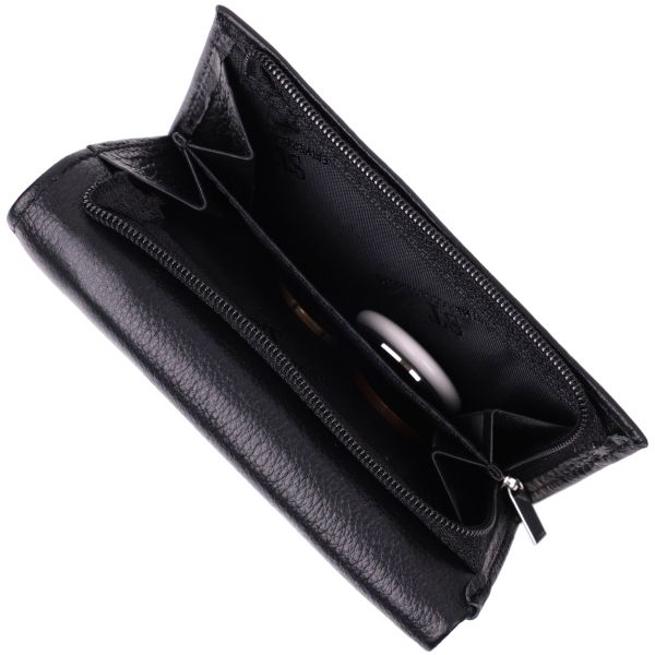 Кожаный женский кошелек в три сложения ST Leather 22488 Черный