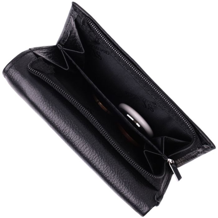 Кожаный женский кошелек в три сложения ST Leather 22488 Черный