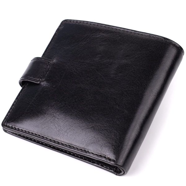 Стильный кошелек унисекс из глянцевой натуральной кожи Tony Perotti 20885_1 (1256 nero) Черный