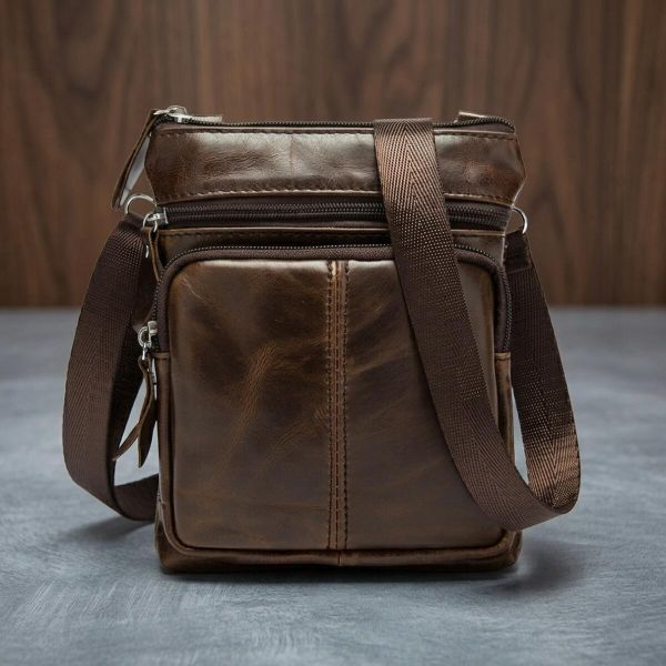 Сумка мужская Vintage кожаная 14608 Коричневый