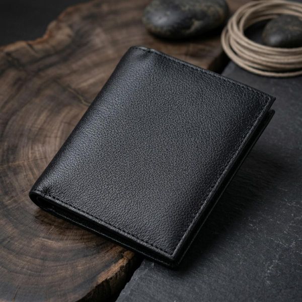 Удобный женский кошелек с монетницей из натуральной кожи ST Leather 22711 Черный